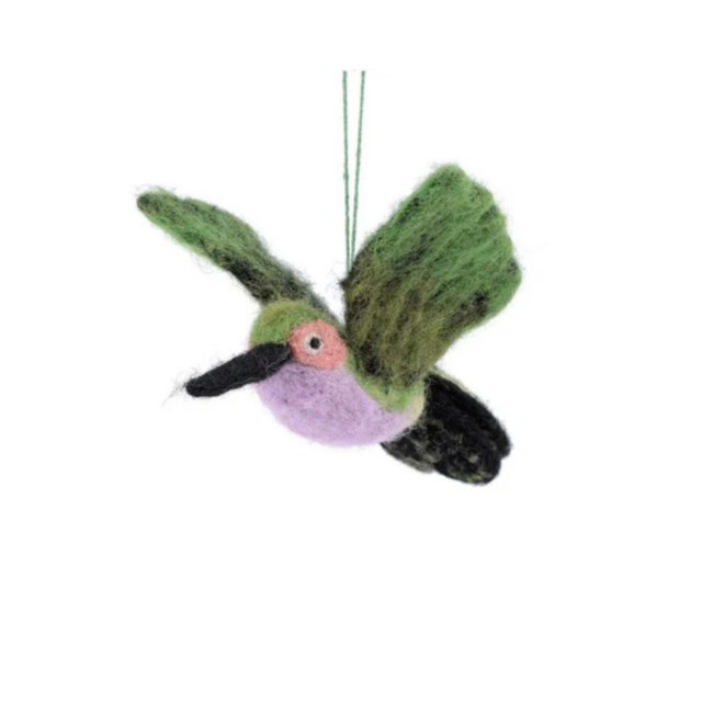 Sjaal met Verhaal Kolibrie Lila-Groen