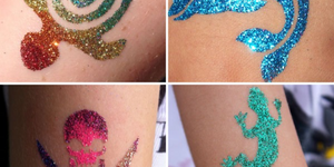 Glitter tattoo zetten