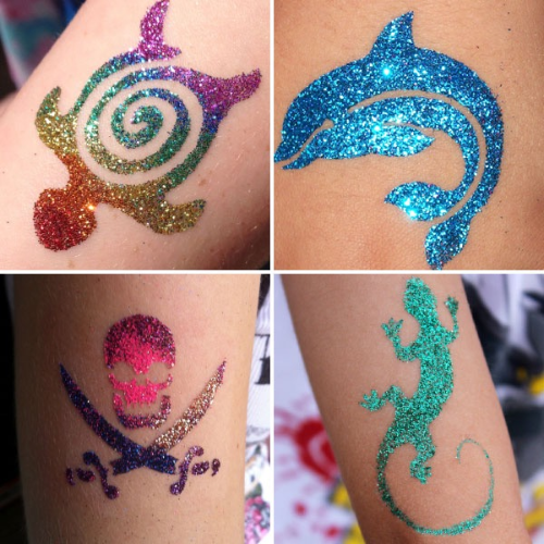 Glitter tattoo zetten