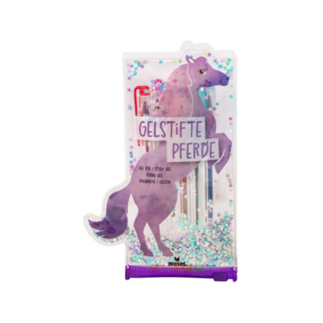 Paarden 6 gelstiften 15 cm in etui