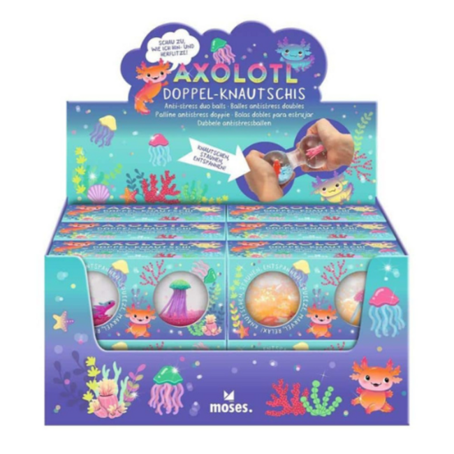 Axolotl dubbele anti stressbal
