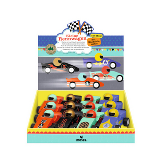 Pullback raceauto hout 4 assorti