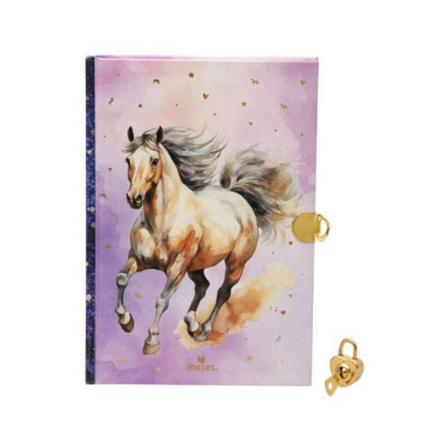 Dagboek met slot paarden
