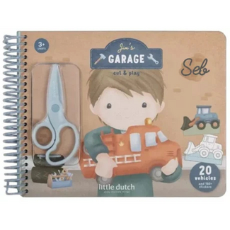 Little Dutch Jim's garage cut & play boek