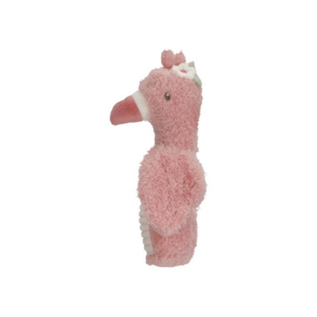 Little Dutch Knijpspeeltje met rammel Flamingo - Safari Friends