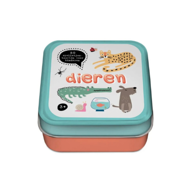 Spellen , kaartspellen - 50 spelletjeskaarten voor kinderen, Dieren 3+