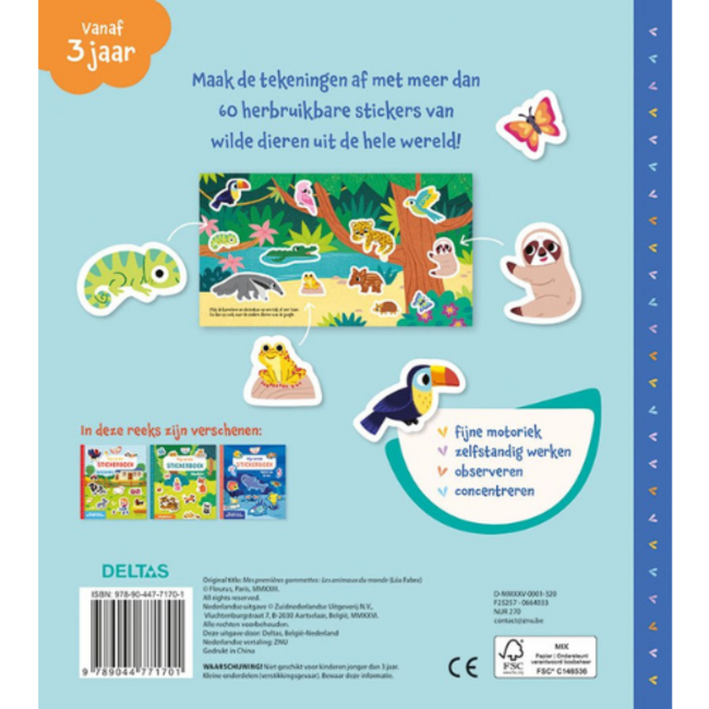 Deltas Mijn eerste stickerboek Kleine Handjes - Dieren van de wereld