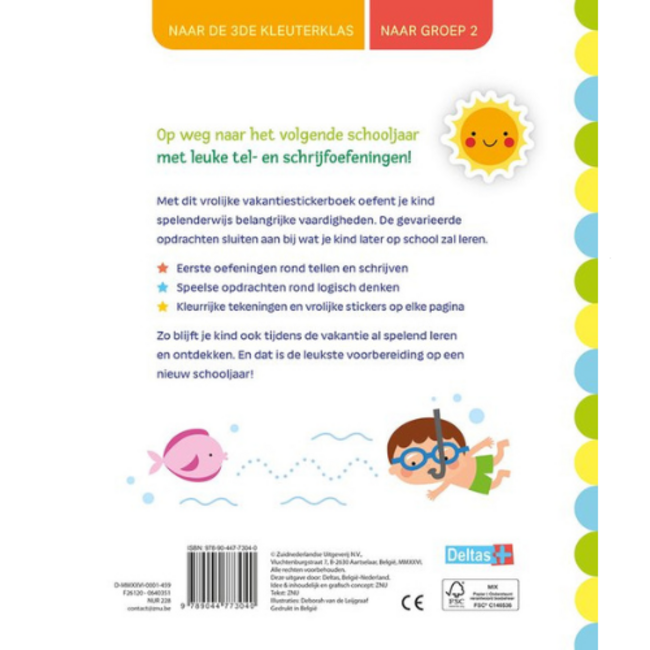 Deltas Vakantie oefenboek met stickers (naar groep 2)