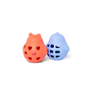 Babyspeelgoed - Siliconen Little L - Beer en Pinguïn - Blauw en Oranje