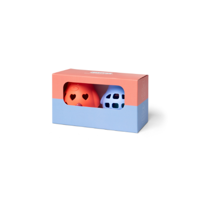 Babyspeelgoed - Siliconen Little L - Beer en Pinguïn - Blauw en Oranje