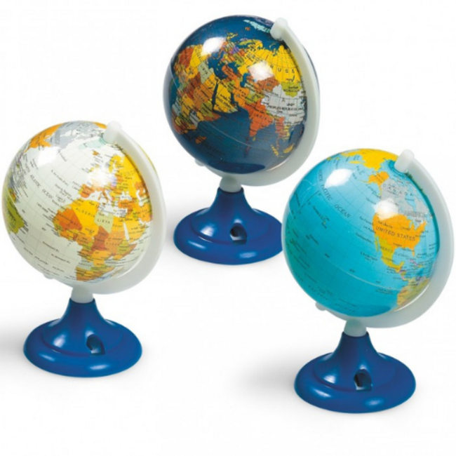 Puntenslijper wereldbol 8,5cm, assorti