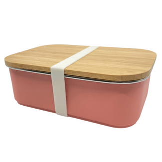 Smikkels Lunchbox met bamboe deksel 900ml Roze
