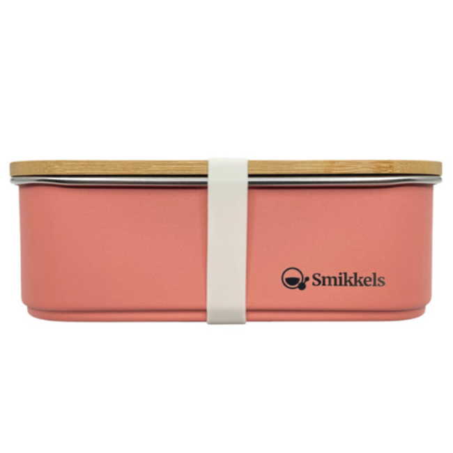 Smikkels Lunchbox met bamboe deksel 900ml Roze
