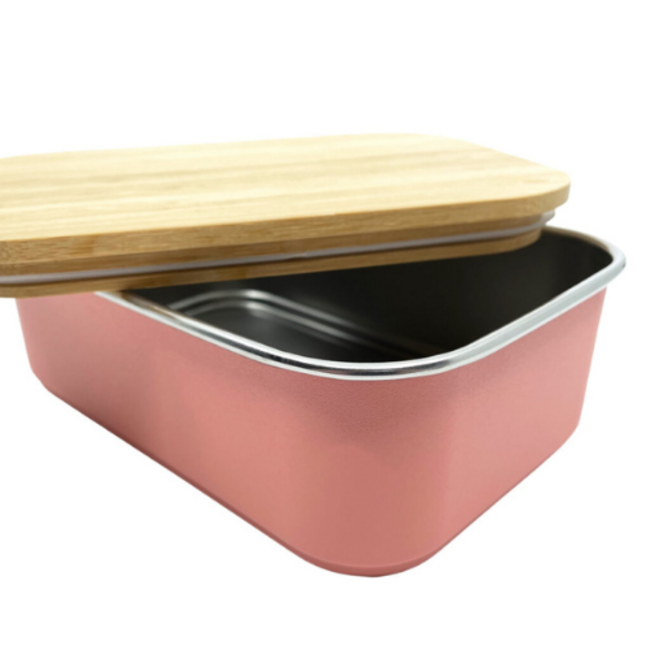 Smikkels Lunchbox met bamboe deksel 900ml Roze