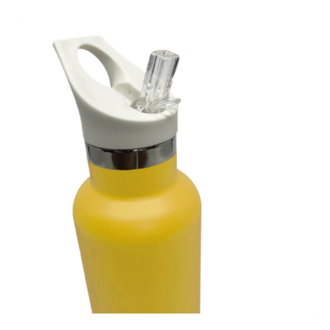 Smikkels RVS Thermos drinkfles 350ml - Geel