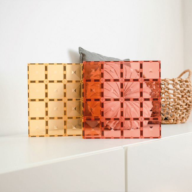 Connetix Pastel Lemon & Peach Bouwplaten 2 stuks