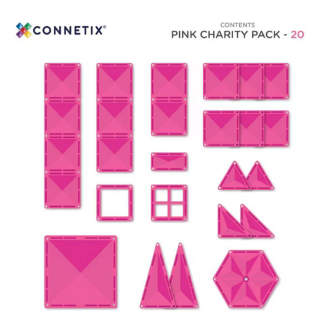 Connetix Charity Pack Pink, Roze tegels (20 stuks)
