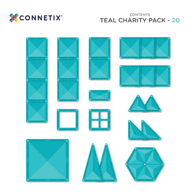 Connetix Charity Teel, Blauwe tegels (20 stuks)