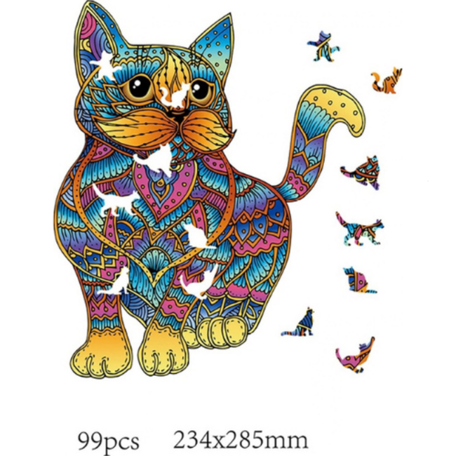 Eureka 2D RainboHouten Puzzle - Kat