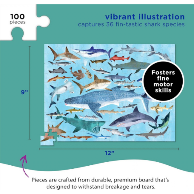 Crocodile Creek 36-puzzel Blauw/Haaien (100st)