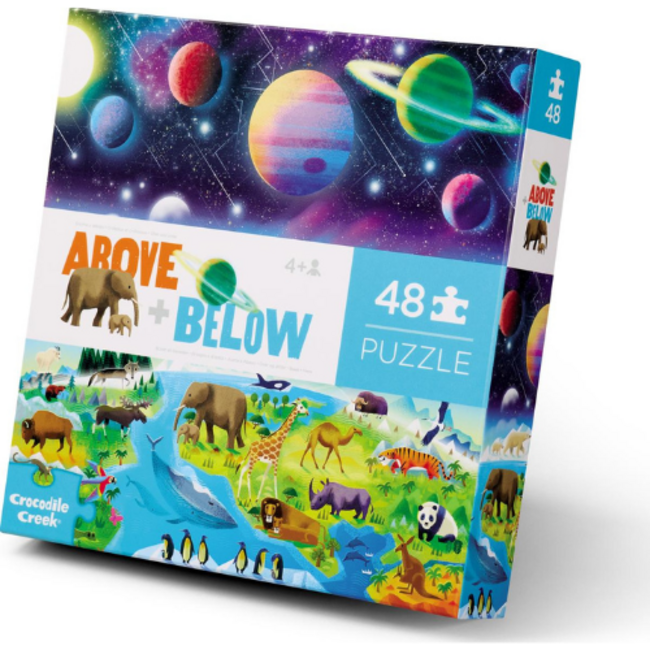 Crocodile Creek 48 pcs puzzel -  Above & Below/Earth & Space