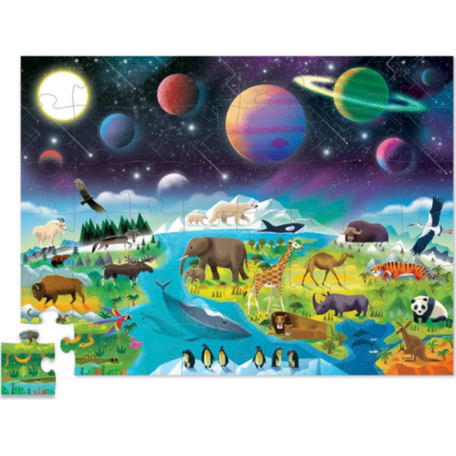 Crocodile Creek 48 pcs puzzel -  Above & Below/Earth & Space