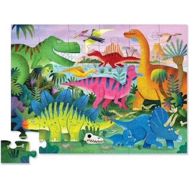 Crocodile Creek 36-delige Shaped Box Puzzel - Dino Land
