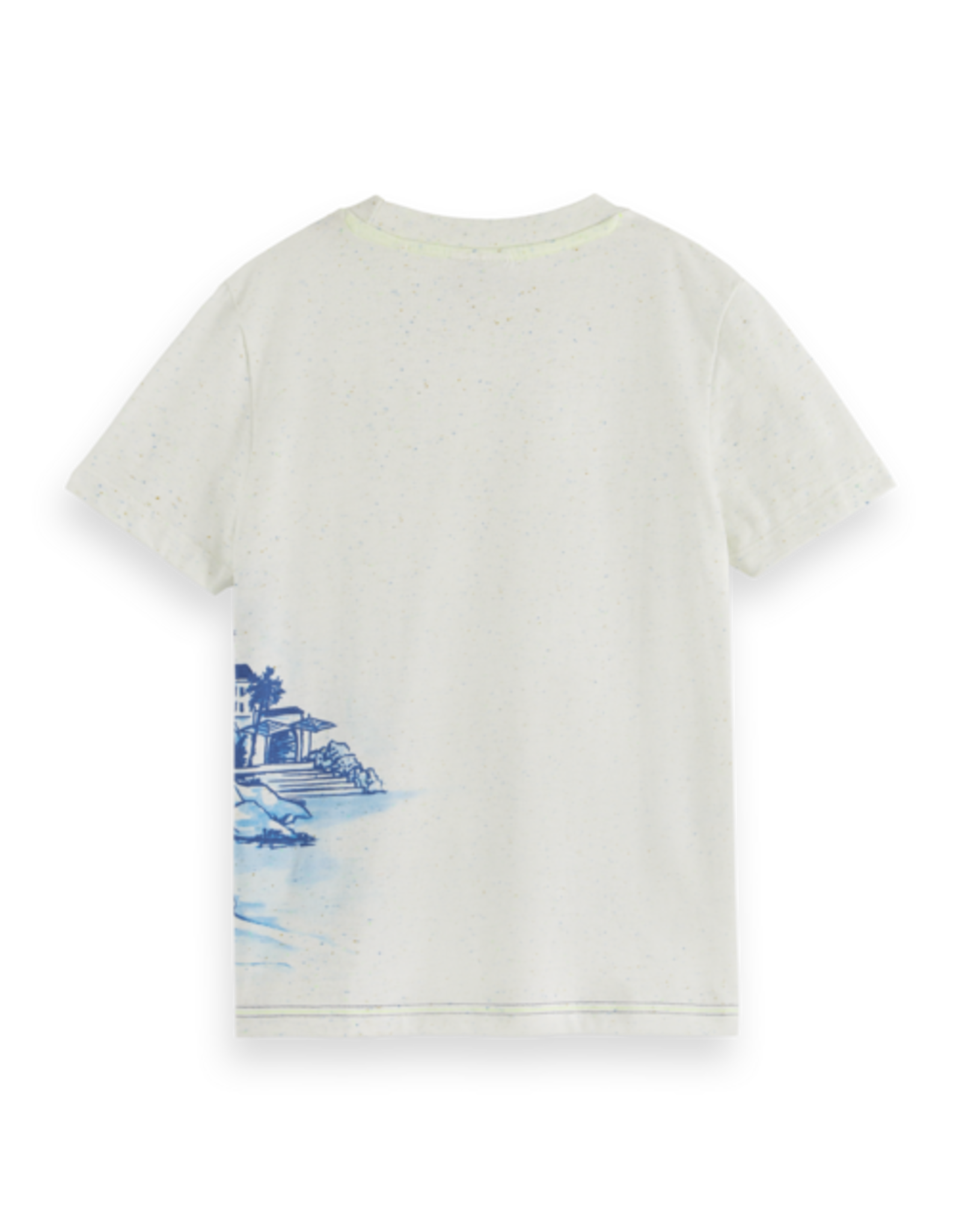 SCOTCH & SODA SCOTCH & SODA T-shirt wit met blauwe print