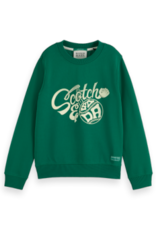 SCOTCH & SODA SCOTCH & SODA Regular fit crewneck with chest bright green