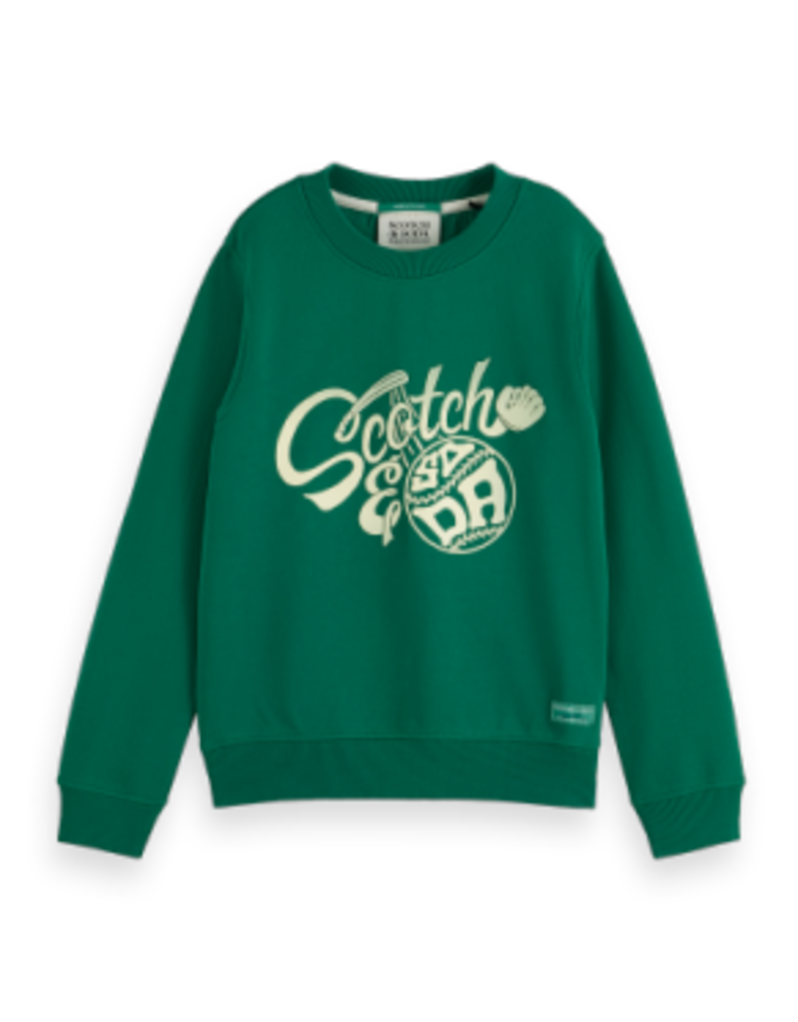 SCOTCH & SODA SCOTCH & SODA Regular fit crewneck with chest bright green