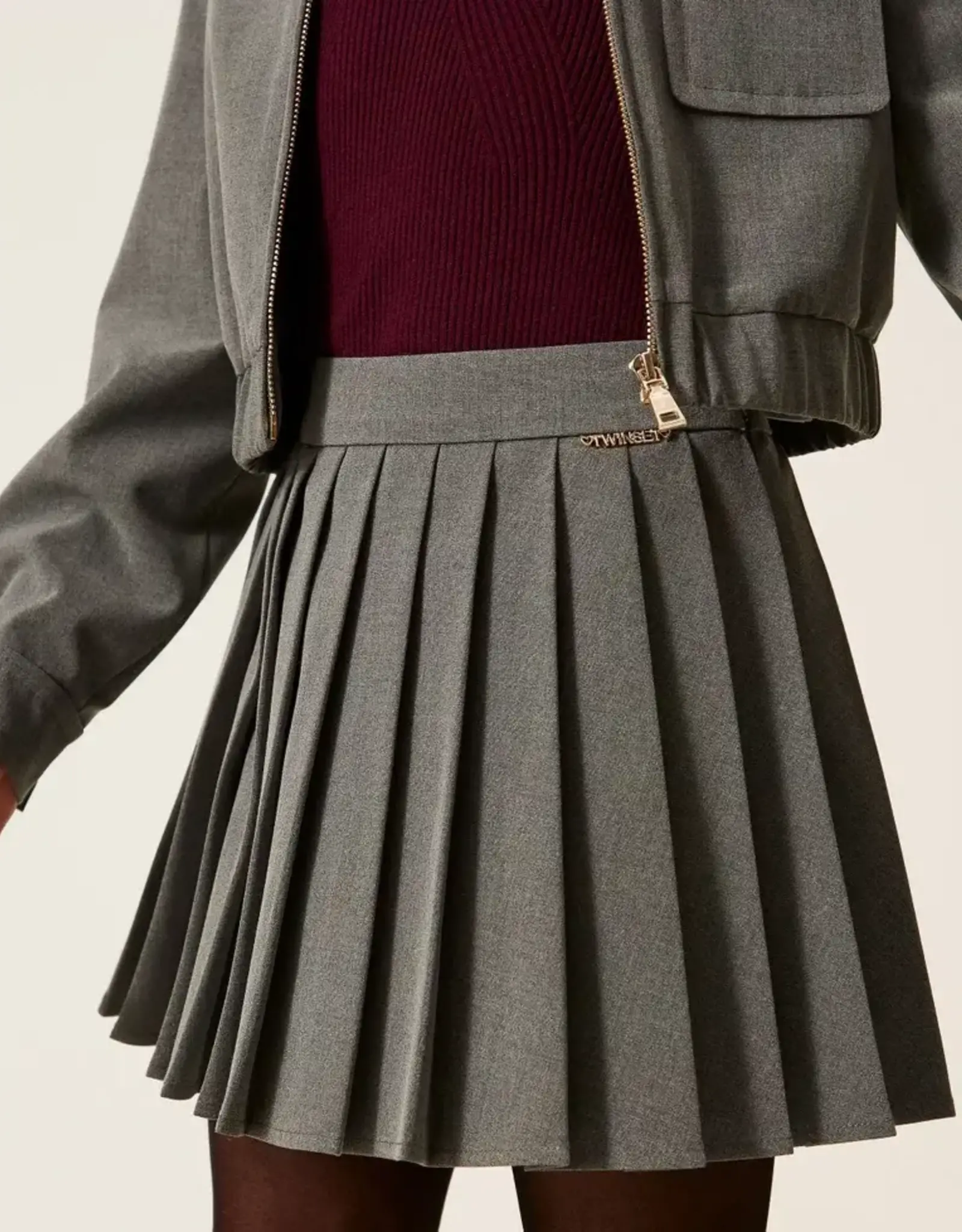 TWIN SET TWIN SET Woven skirt grey melange
