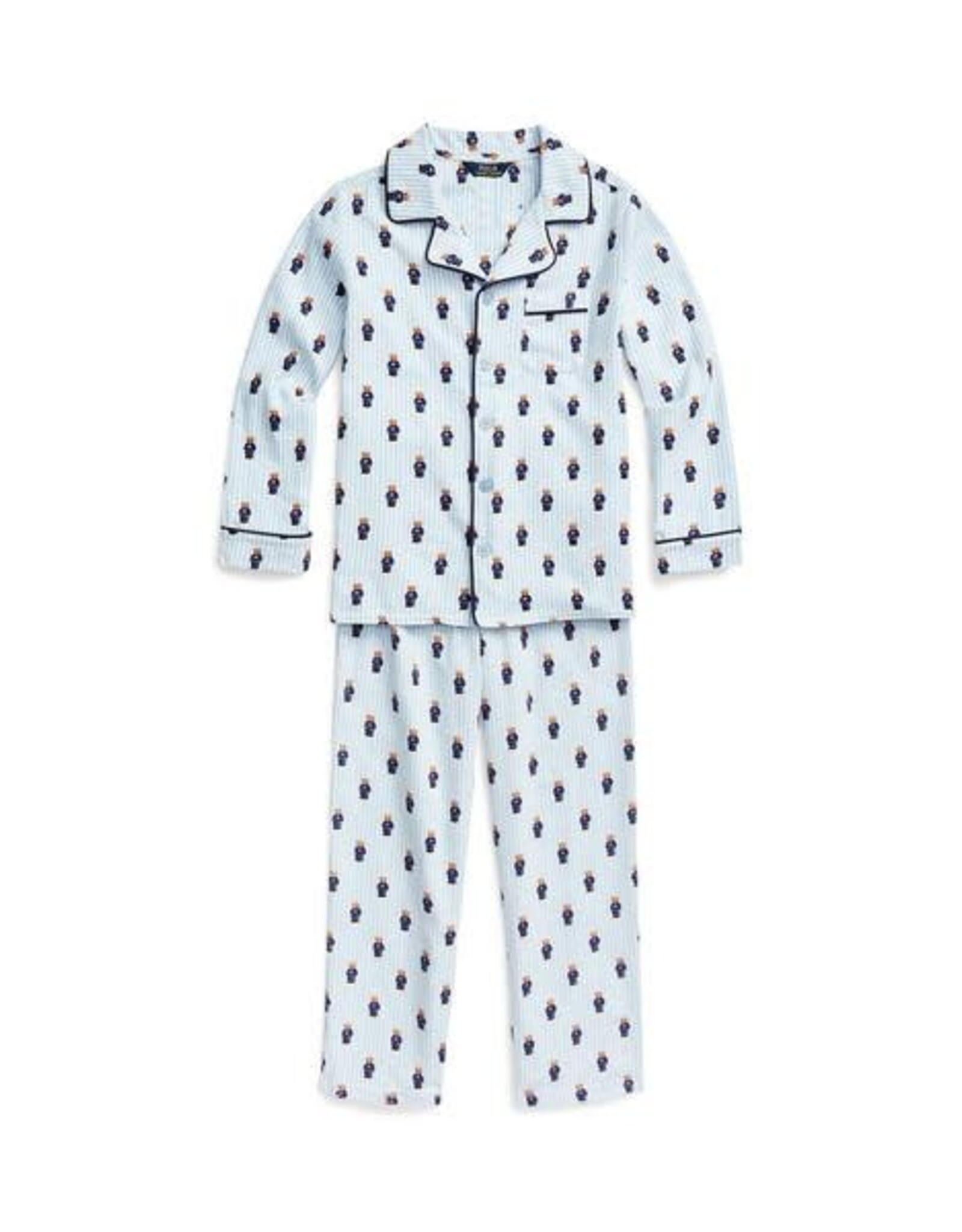 RALPH LAUREN RALPH LAUREN Pyjama flannel lichtblauw beertjes