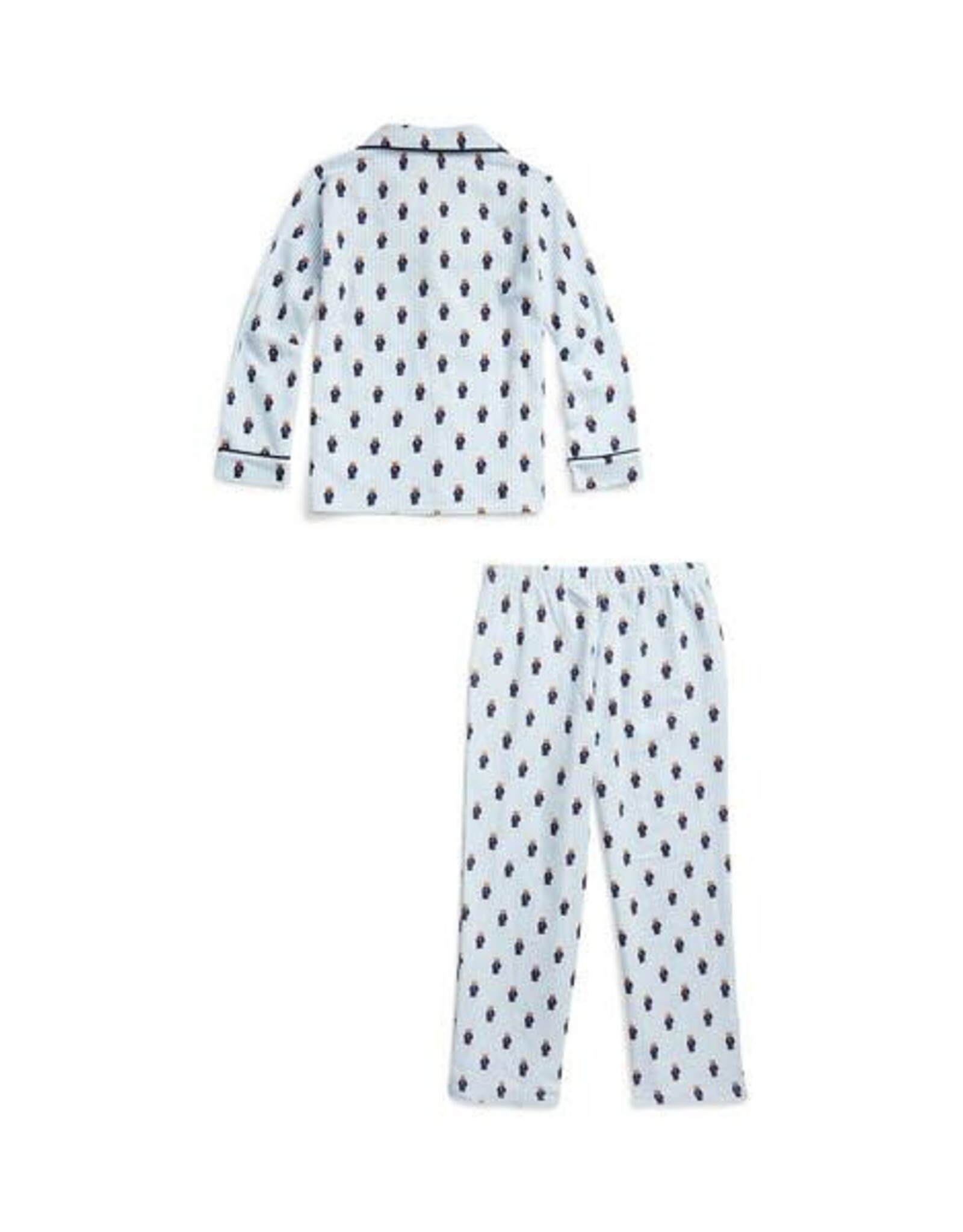RALPH LAUREN RALPH LAUREN Pyjama flannel lichtblauw beertjes