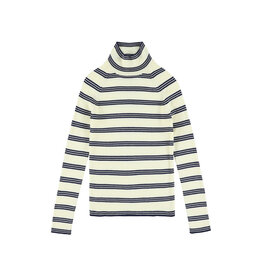 MAAN MAAN Camel jumper marine stripe
