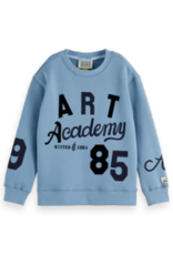 SCOTCH & SODA SCOTCH & SODA Placed artwork sweatshirt faded denim