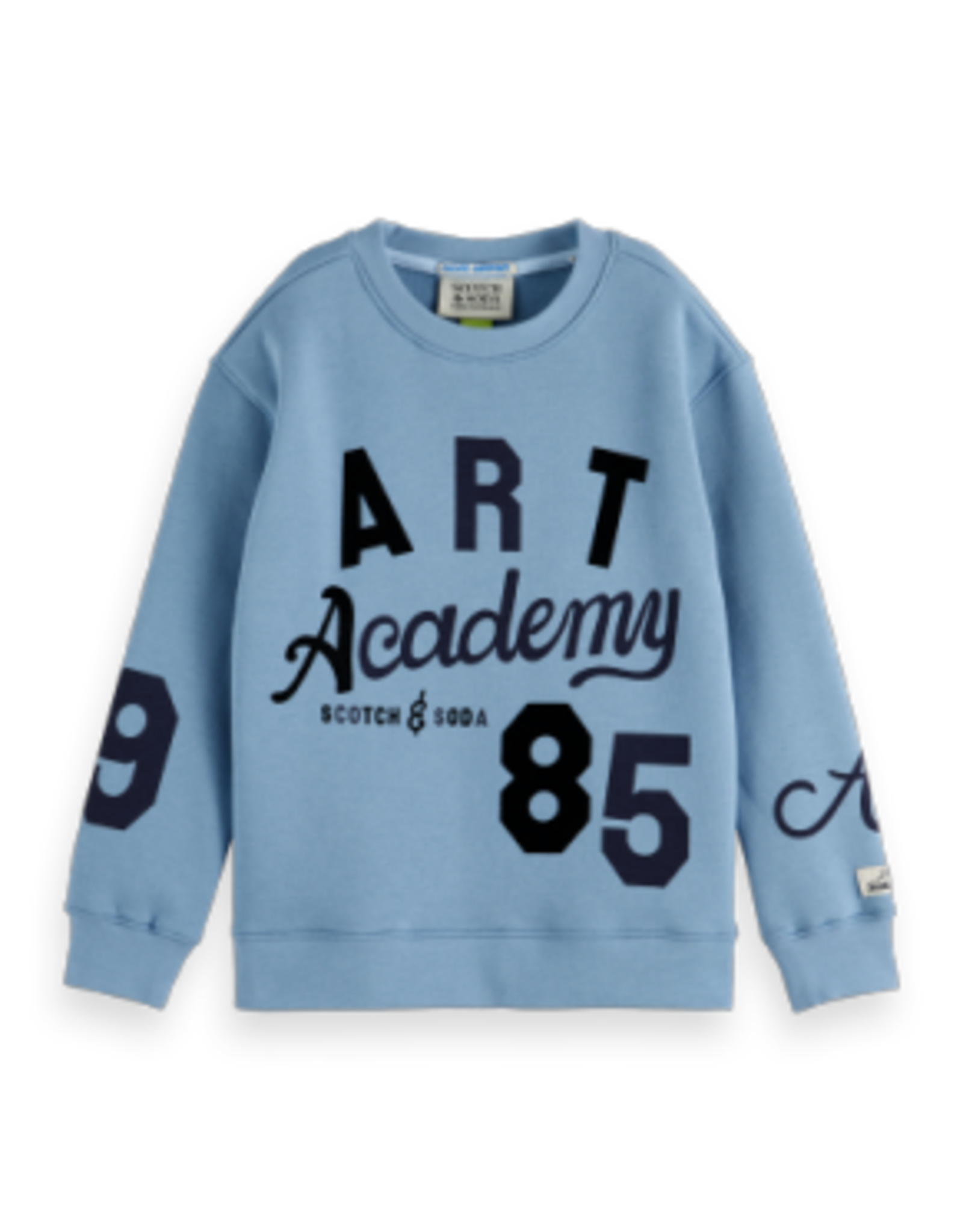 SCOTCH & SODA SCOTCH & SODA Placed artwork sweatshirt faded denim