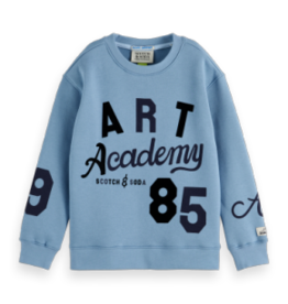 SCOTCH & SODA SCOTCH & SODA Placed artwork sweatshirt faded denim