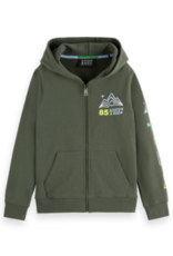 SCOTCH & SODA SCOTCH & SODA artwork zip-through hoodie thyme