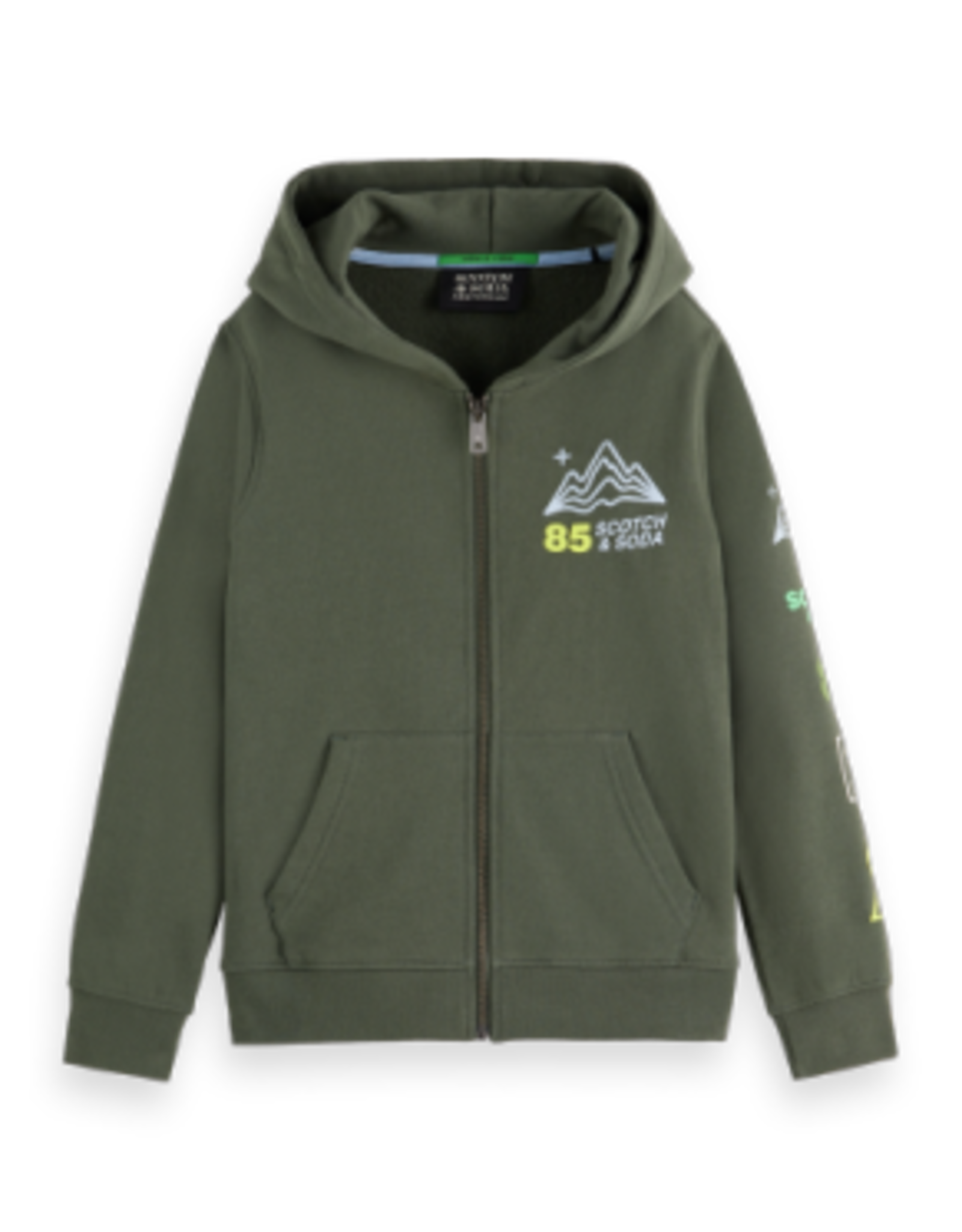 SCOTCH & SODA SCOTCH & SODA artwork zip-through hoodie thyme