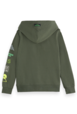 SCOTCH & SODA SCOTCH & SODA artwork zip-through hoodie thyme