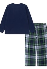 RALPH LAUREN RALPH LAUREN Pyjama unisex blauwe t-shirt met broek geruit