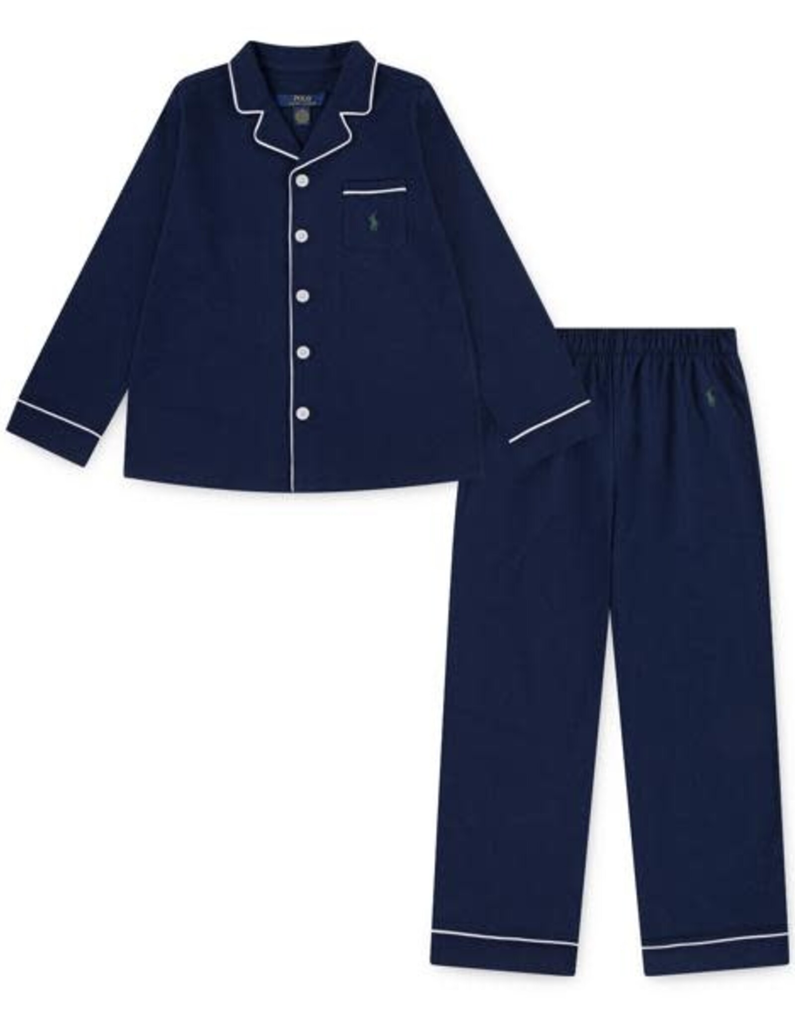 RALPH LAUREN RALPH LAUREN Pyjama meisje blauw met witte afboording