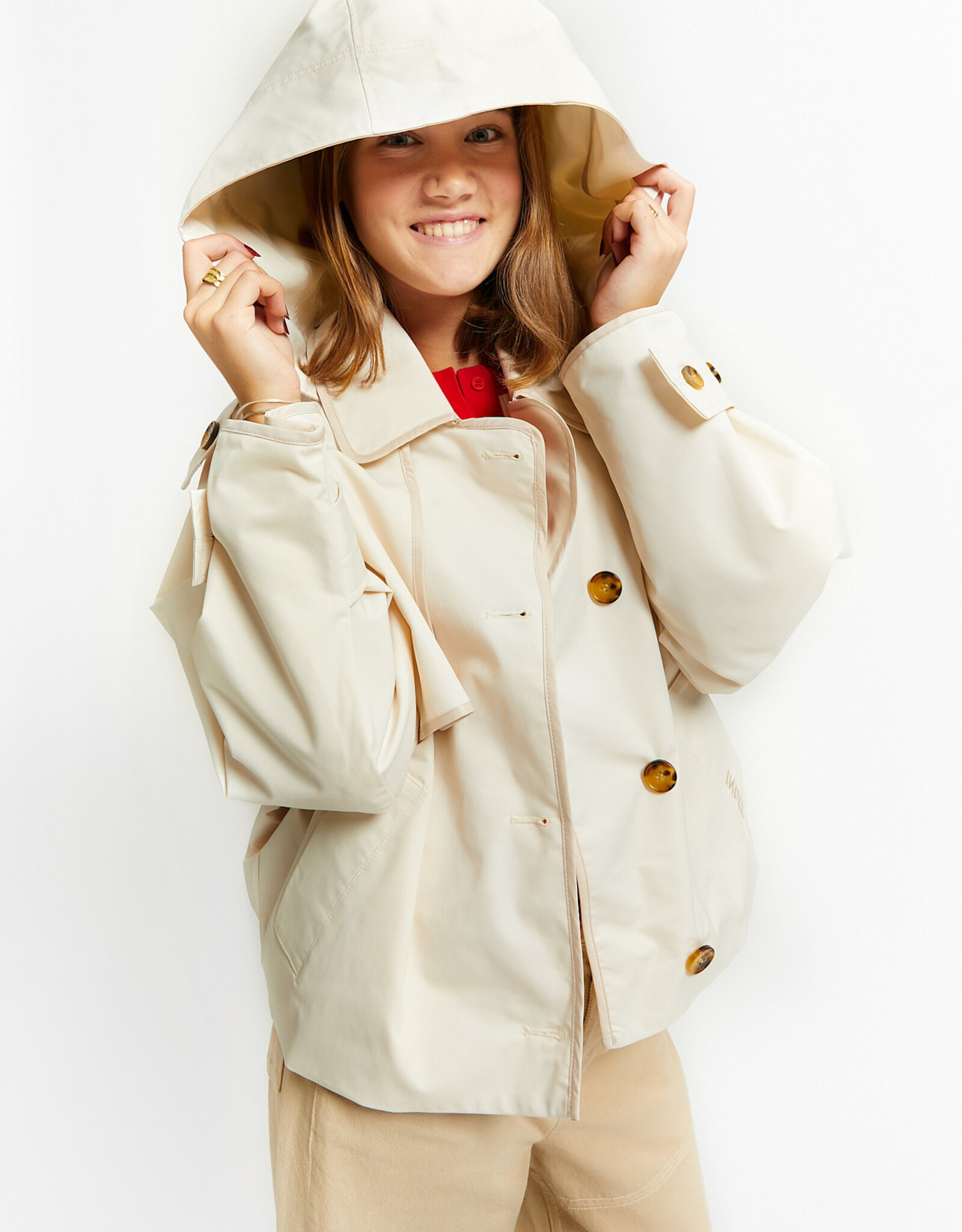 INDEE INDEE Voyage trench jacket off white