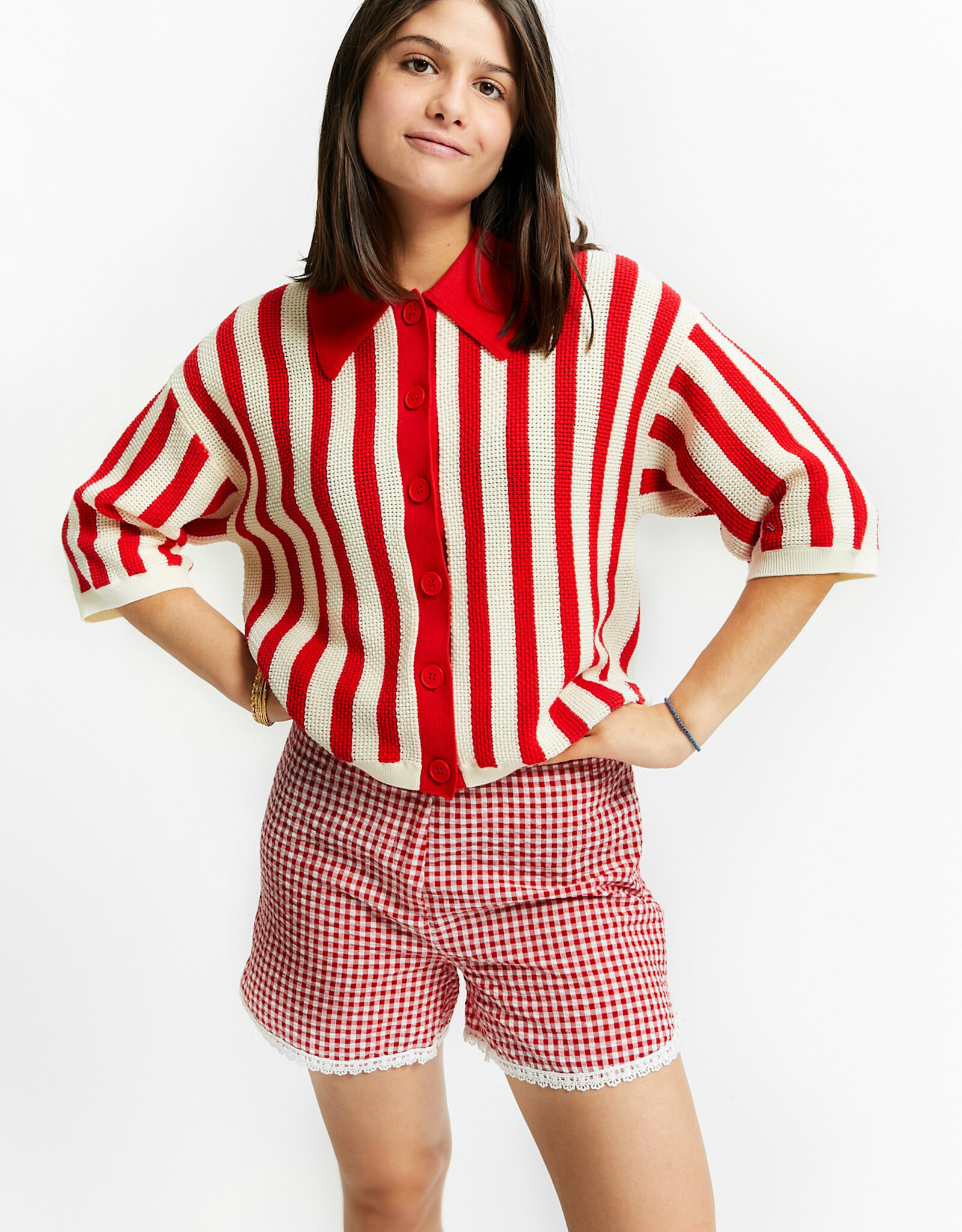 INDEE INDEE Varnish striped polo red