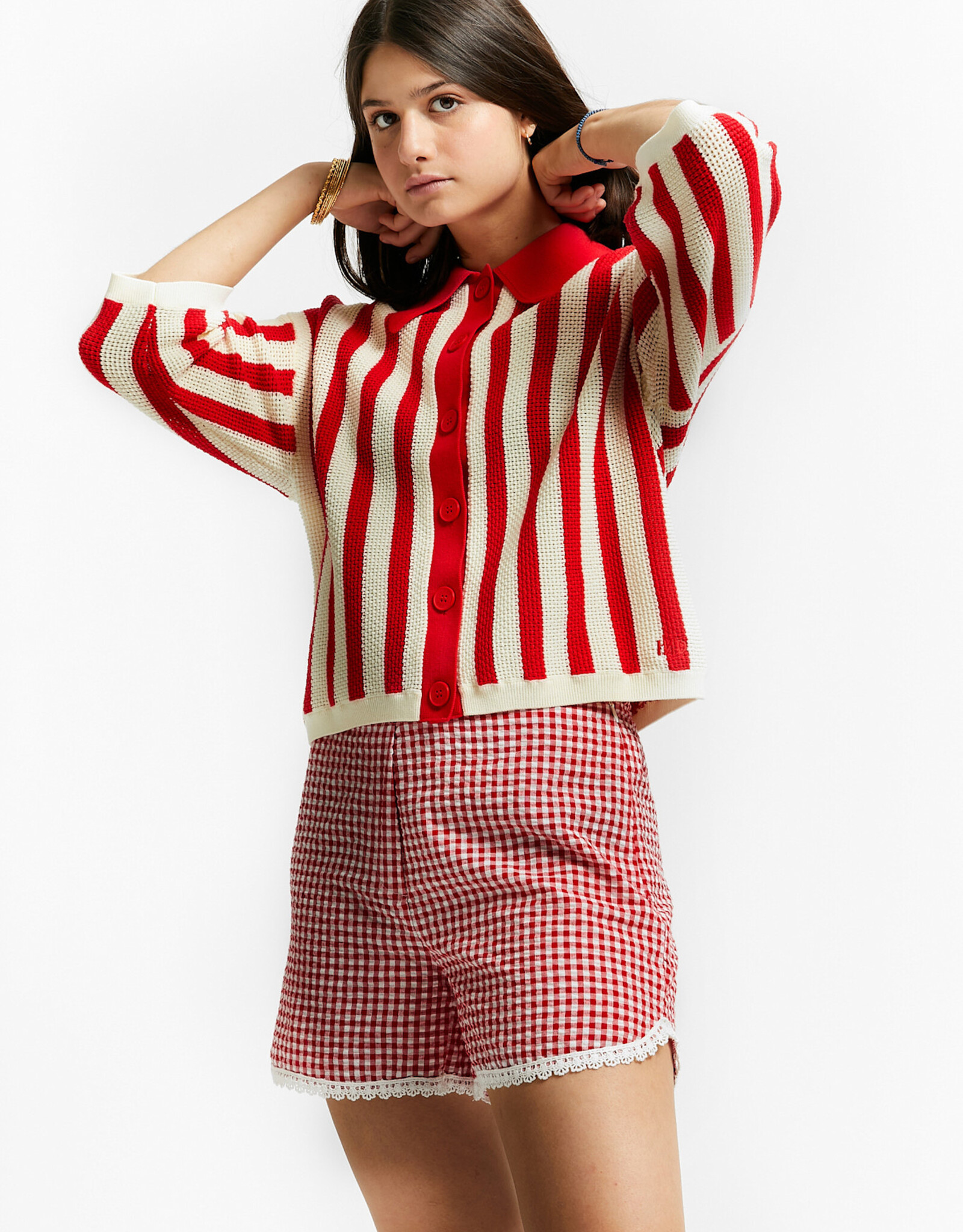 INDEE INDEE Varnish striped polo red