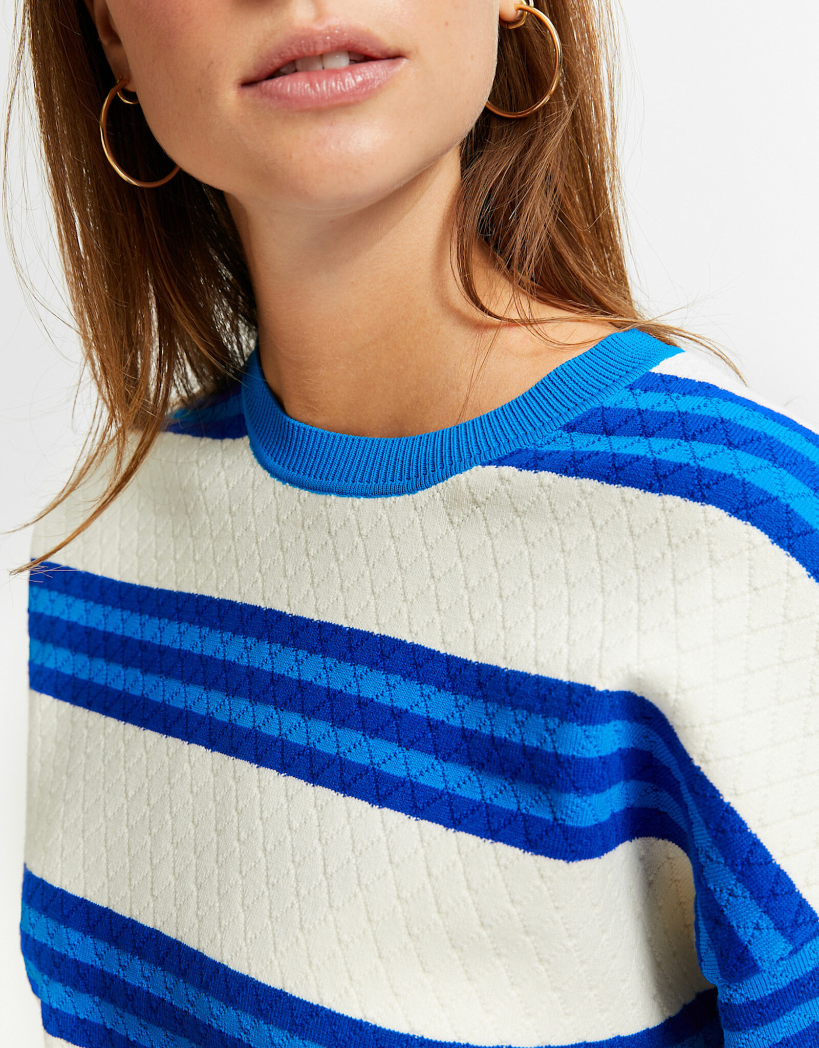 INDEE INDEE Velvet box pullover stripes blue