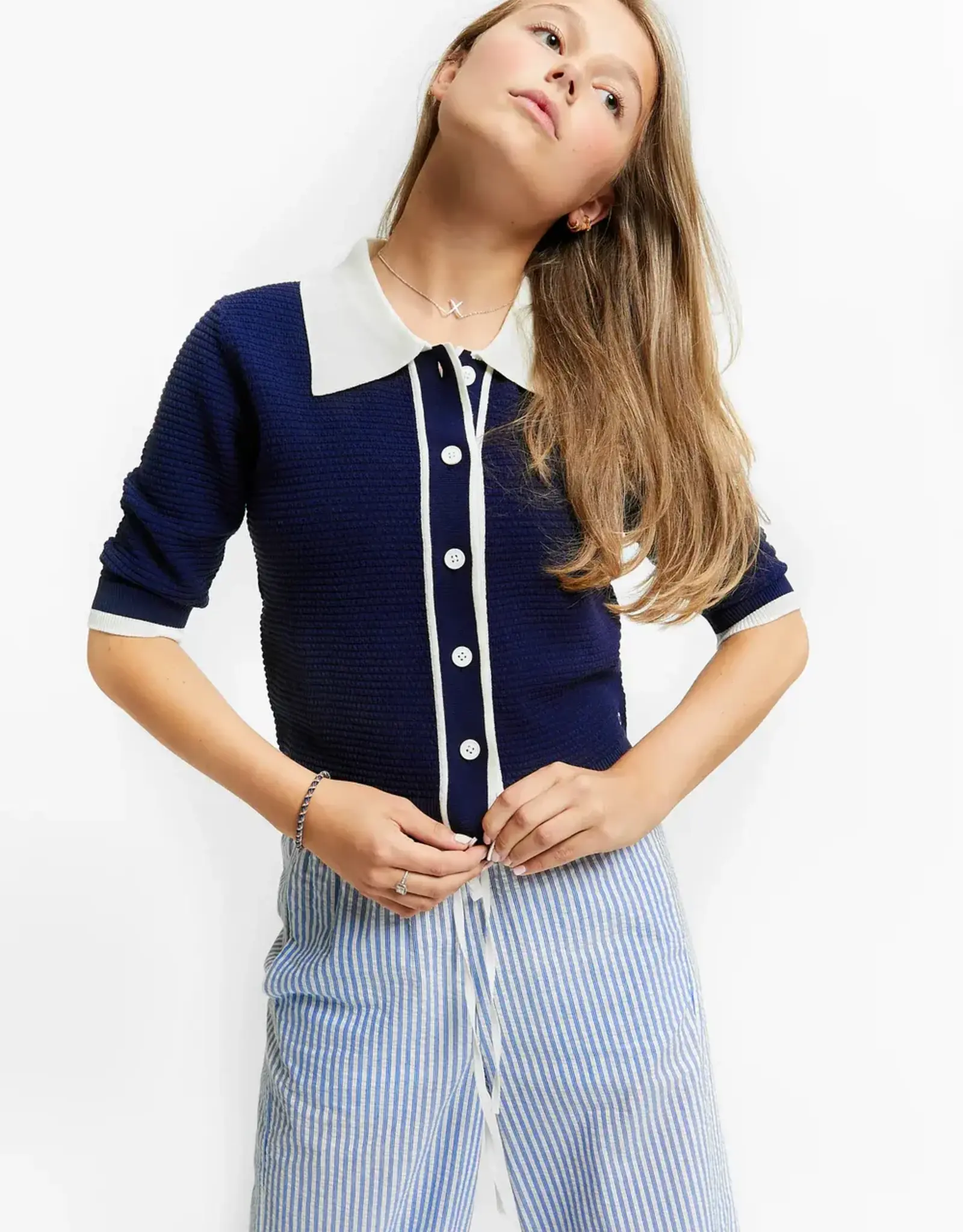 INDEE INDEE View polo collar navy