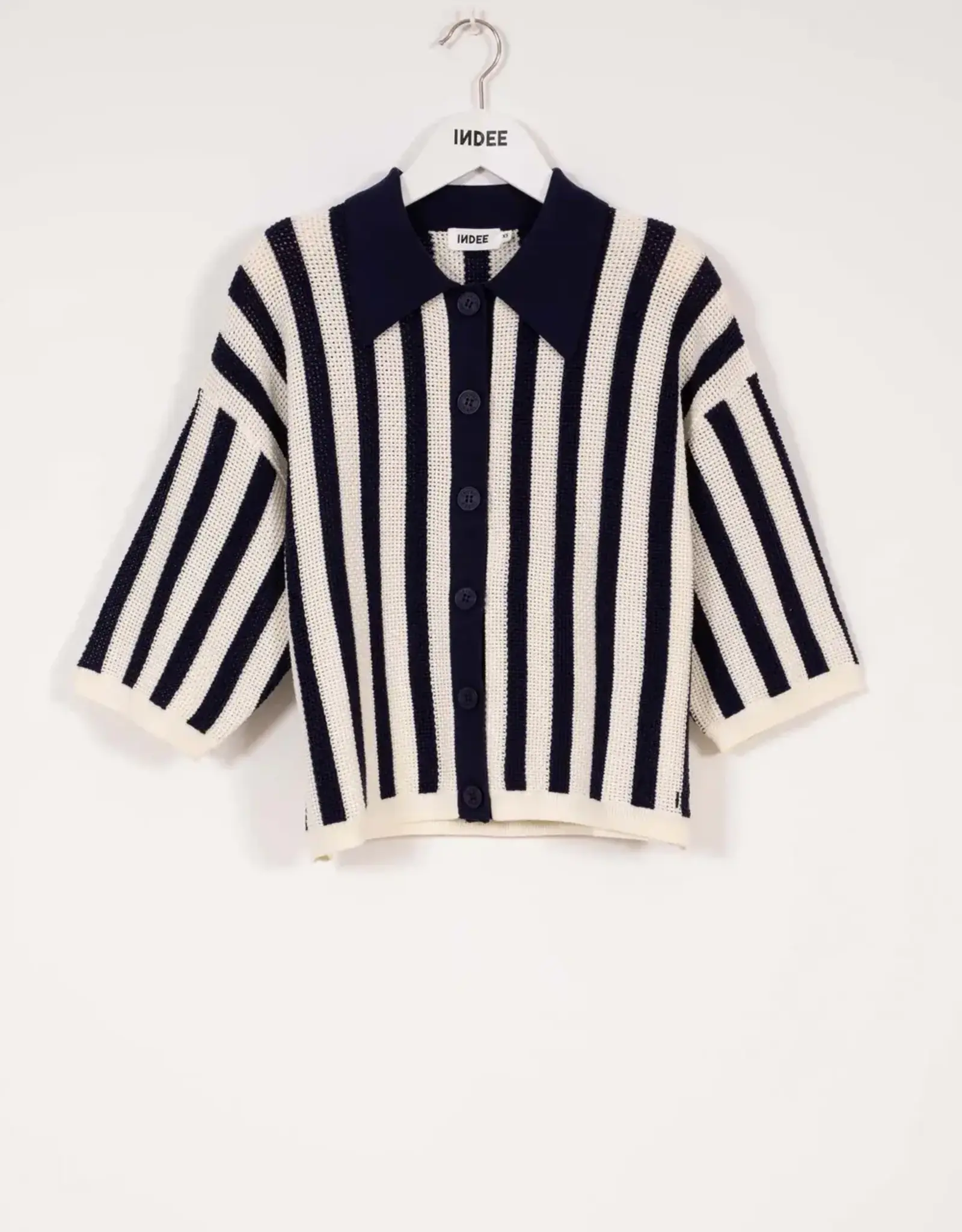 INDEE INDEE Varnish striped polo navy
