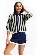 INDEE INDEE Varnish striped polo navy