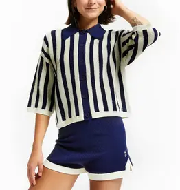 INDEE INDEE Varnish striped polo navy